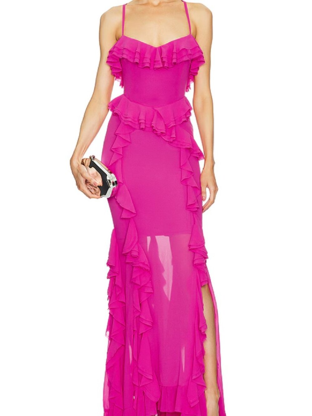 Michael Costello X REVOLVE Azalea Gown Pink Ruffled Gown